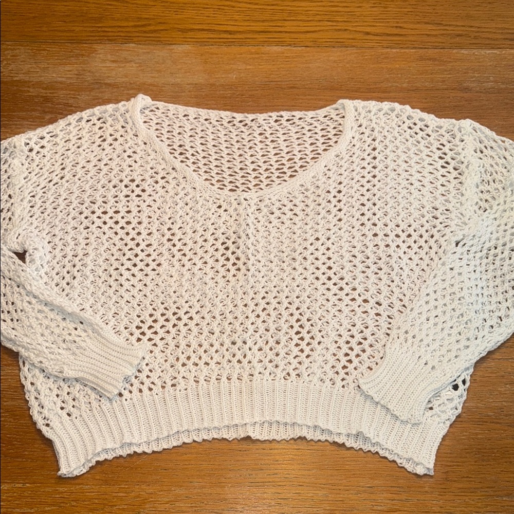 SHEIN White Chunky Knit Crew Neck Sweater